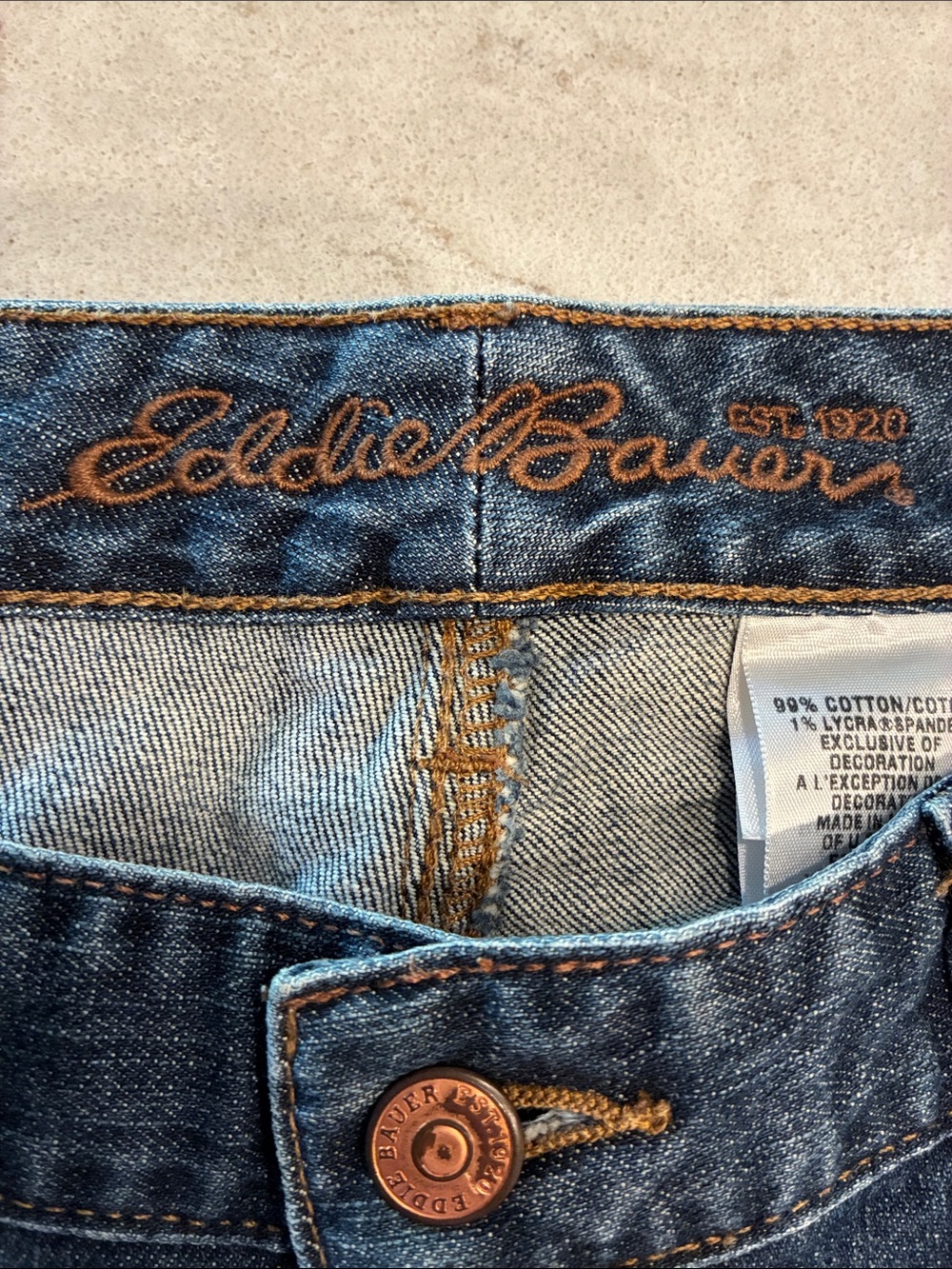 Eddie Bauer Women's Dark Blue Straight-Leg Jeans - Picture 2 of 6